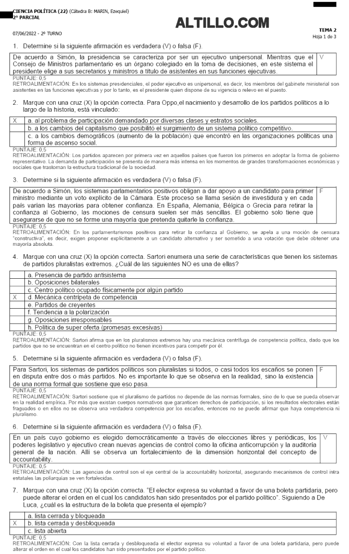 2º Parcial J | Ciencias Políticas (2022) | UBA XXI